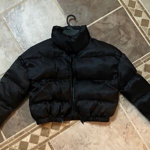 Bomber-style puffer jacket